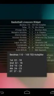 Basketball Livescore Widget скриншот 20