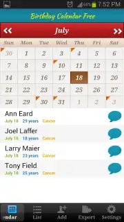 Birthday Calendar Free скриншот 7