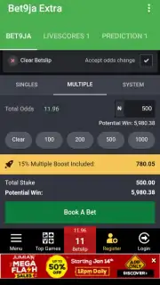 Bet9ja Extra with predictions and Livescores скриншот 1