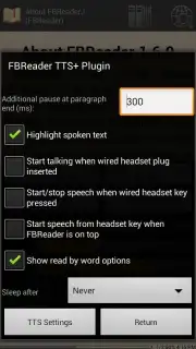 FBReader TTS+ Plugin скриншот 2